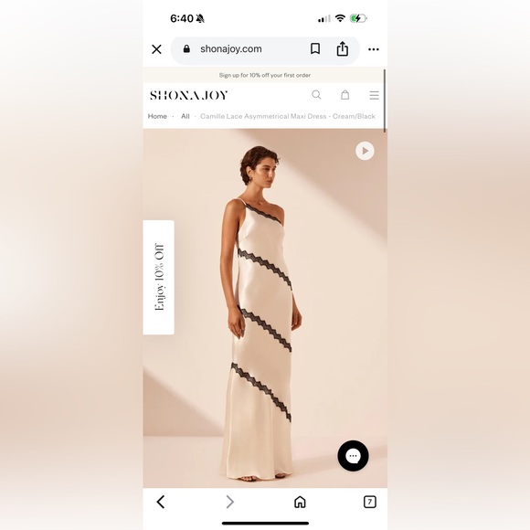 Shona Joy - Camille Lace Asymmetrical Maxi Dress - Cream/black Shona Joy - Camille Lace Asymmetrical Maxi Dress - Cream/black